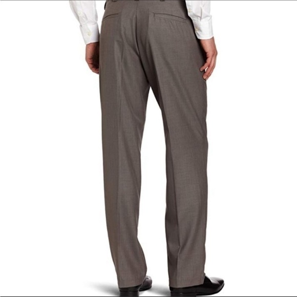 New Kenneth Cole Mens pants size 34x32 med. taupe herringbone BNWT - Picture 4 of 6